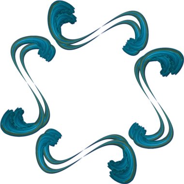 Okyanus mavisi çerçeve tasarımı ve sınır eğrisi şekilli