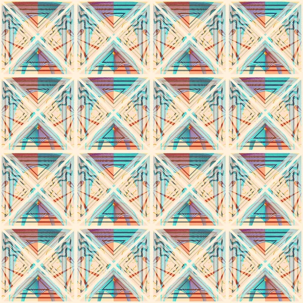 幾何学的な形をしたカラフルなシームレスなパターン — ストック写真