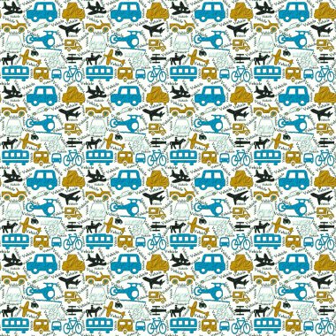 araç simgesi dikişsiz desenli çocuklar tipi