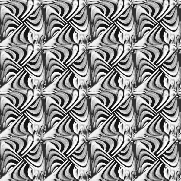abstract based black and white wavy seamless pattern