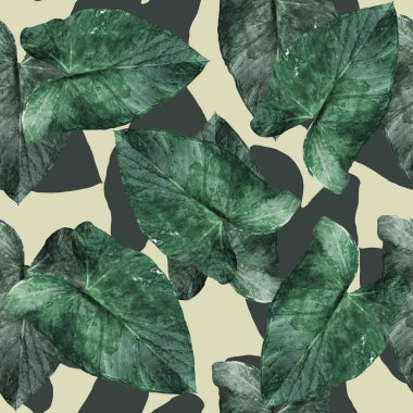 Taze tropikal yaprak dikişsiz desen tasarımı