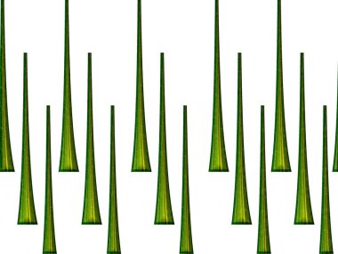 Izgara kapısı tasarımı dikey asılan lambaya benziyor. 