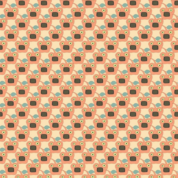 Apple Face Cartoon Seamless Pattern — Stock Photo, Image