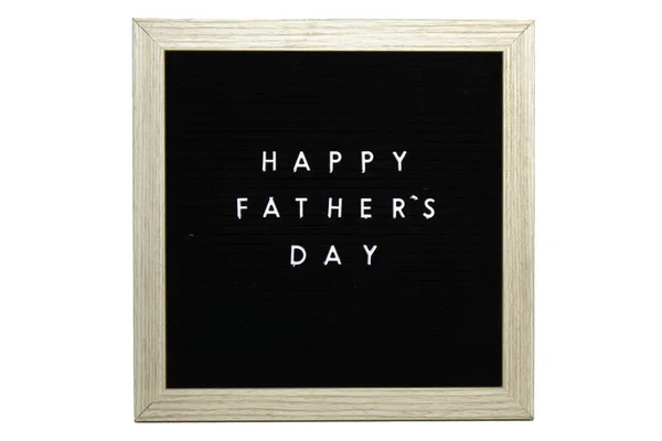Czarny Znak Ramą Brzozy Który Mówi Szczęśliwy Dzień Ojców Białych — Zdjęcie stockowe
