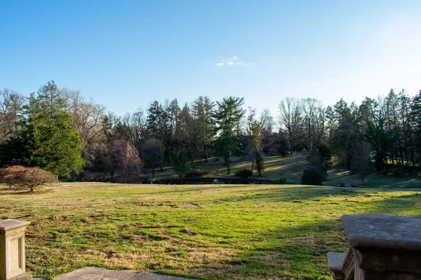 Pohled Balkónu Pilíři Nádherné Nemovitosti Elkins Estate Elkins Park Pennsylvania — Stock fotografie