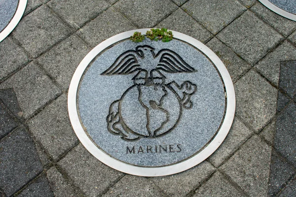 Wildwood New Jersey 2020年9月16日 地上のアメリカ海兵隊を表す円記号 — ストック写真