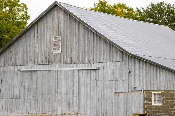 Weathered Rural Barn Background Grey Weathered Wooden Barn Barn Door — Stock Photo, Image