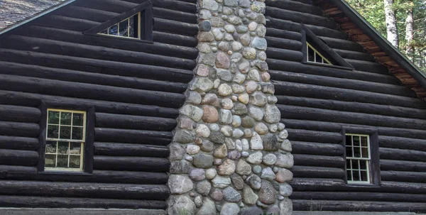 Historische Blockhütte Außen Außenseite Einer Historischen Lodge Nördlichen Stil Hartwick — Stockfoto