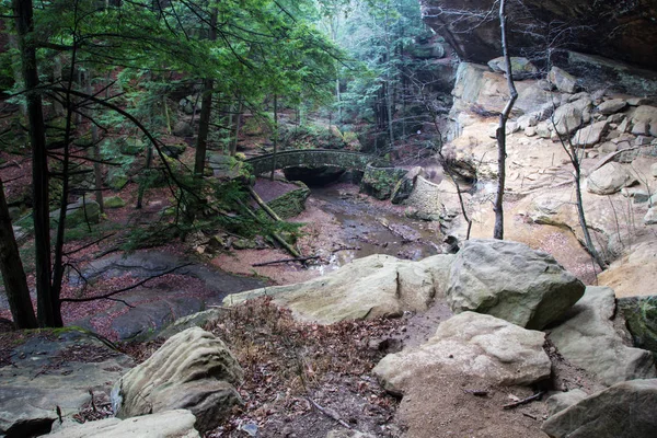 Old Man Cave Scenic Overlook Mystical Forest Landscape Old Man — Stock Photo, Image