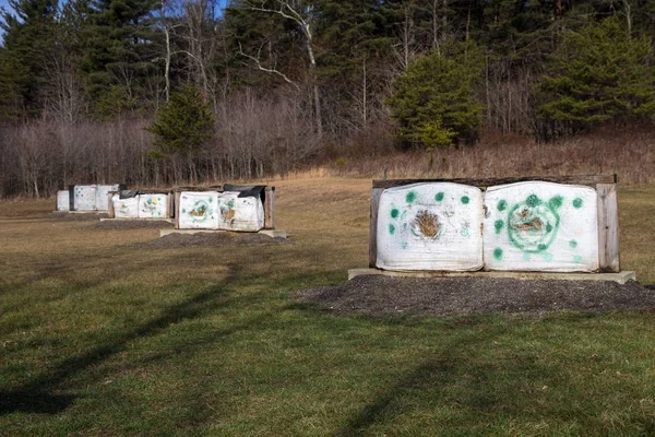 Outdoor Archery Range Archery Targets Lined Hocking Hills State Park — Stock Photo, Image