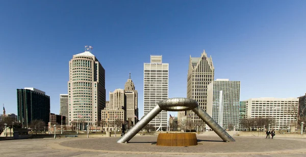 Детройт Штат Мичиган Сша Марта 2018 Панорама Hart Plaza Центре — стоковое фото