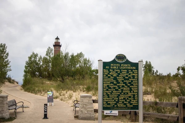 Mears Michigan Eua Setembro 2018 Marcador Histórico Little Sable Point — Fotografia de Stock