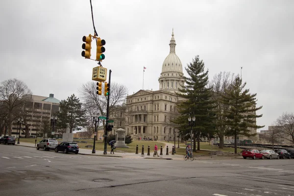 Lansing Michigan Usa March 2019 Downtown Lansing Cityscape Intersection Michigan — Stock Photo, Image