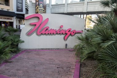 Las Vegas, Nevada, Abd - 6 Mayıs 2019: Flamingo Casino and Resort'un Dış Cephesi Las Vegas Strip'te. Flamingo Casino 1946 yılında açıldı ve Vegas Strip ilk casino otel oldu.