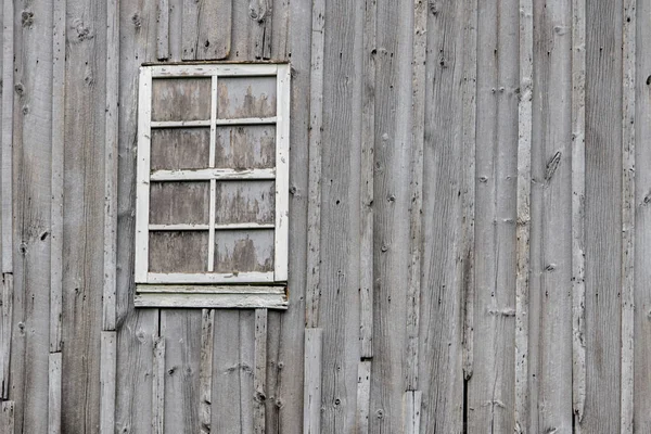 Pozadí Texturovou Zdí Šedivá Vnější Stěna Stodoly Obsazená Oknem — Stock fotografie