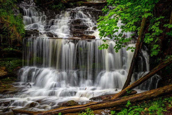 Michigan Vattenfall Landskap Vackra Wagner Falls Natursköna Plats Ligger Övre — Stockfoto