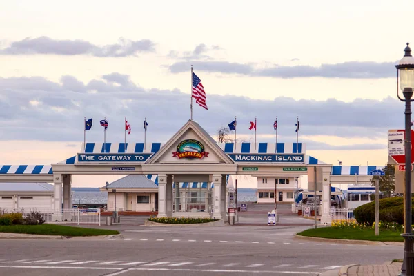 Mackinaw City Michigan Usa Maja 2020 Dock Shepler Ferry Mackinaw — Zdjęcie stockowe