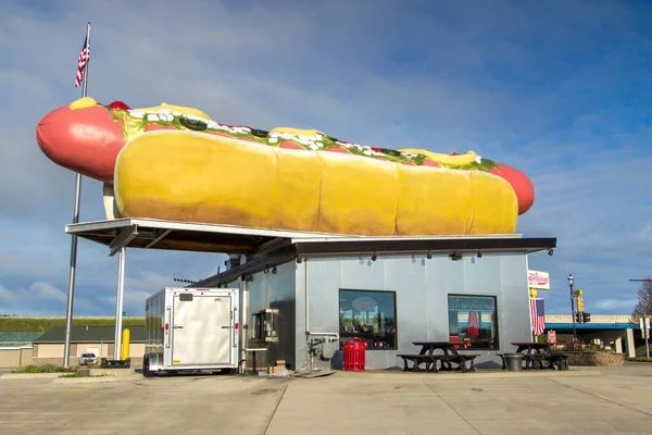 Mackinaw City Michigan Usa Května 2020 Exteriér Wiernerlicious Stánku Hot — Stock fotografie