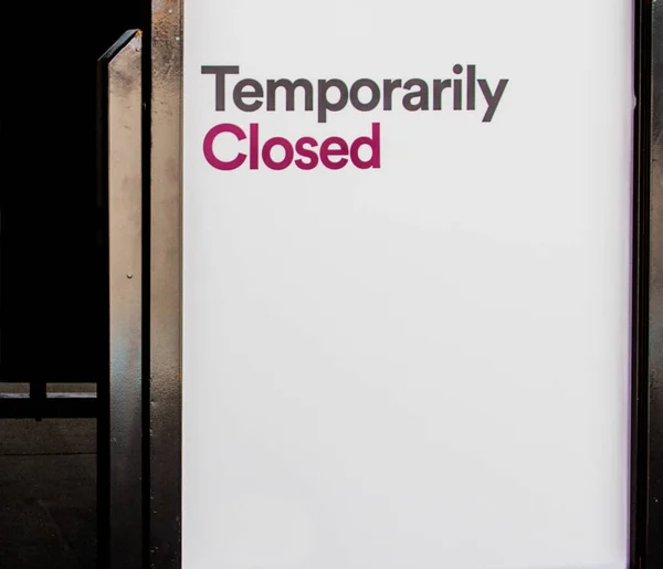 Señal Cerrada Temporalmente Centro Comercial Debido Covid —  Fotos de Stock