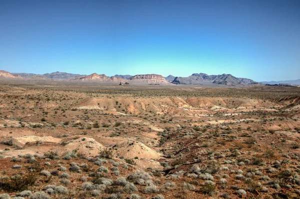 Vadnyugati Sivatagi Táj Nyílt Sivatag Nevada Buttes Hegyi Terep Horizonton — Stock Fotó