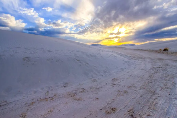 White Sands Sunset. Beautiful desert sunset at the White Sands National Monument in Alamogordo, New Mexico.