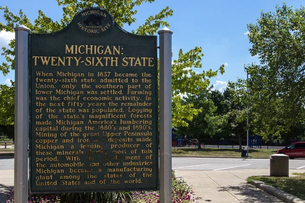 Monroe Michigan États Unis Août 2020 Marqueur Historique Honorant État — Photo