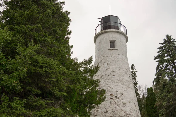 Old Presque Isle Lighthouse Michigan Farol Presque Isle Foi Construído — Fotografia de Stock