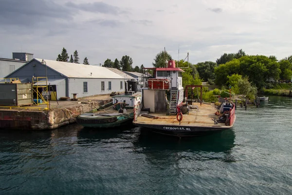 Sault Ste Marie Michigan Agosto 2015 Distrito Costero Pequeña Ciudad — Foto de Stock