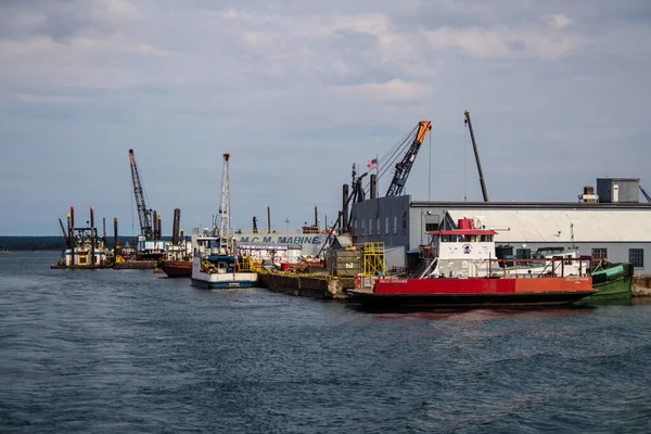 Sault Ste Marie Michigan Agosto 2015 Distrito Costero Pequeña Ciudad — Foto de Stock