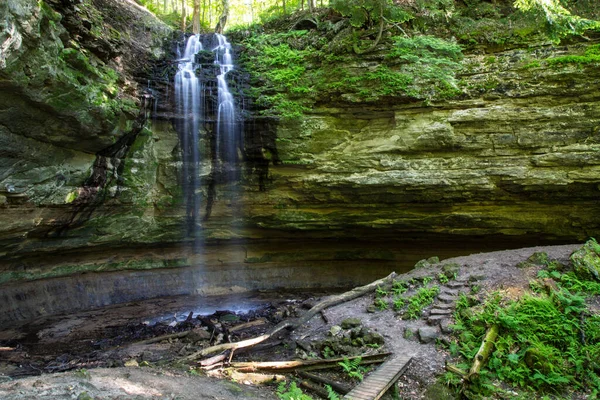 Tannery Falls Beautiful Waterfall Munising Michigan Pictured Rocks National Lakeshore — Stock Photo, Image