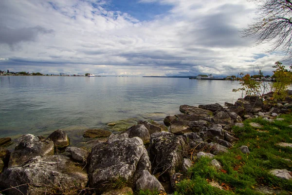 Rocky Coast Small Coastal Village Ignace Michigan Great Lakes Shore — Stock Photo, Image