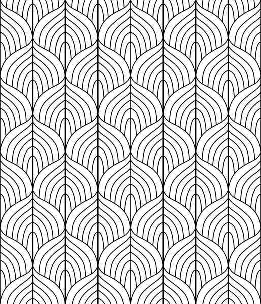 Seamless Abstract Black White Pattern Contour Lines Vector Eps White — Stock Vector
