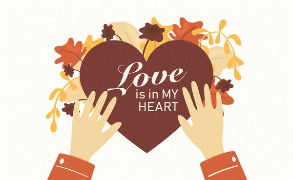 Feliz Dia Dos Namorados Composição Romântica Com Mãos Alcançar Coração — Vetor de Stock