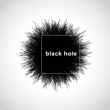 Kara delik. Bir patlama açık renkli şeklinde soyut kompozisyon