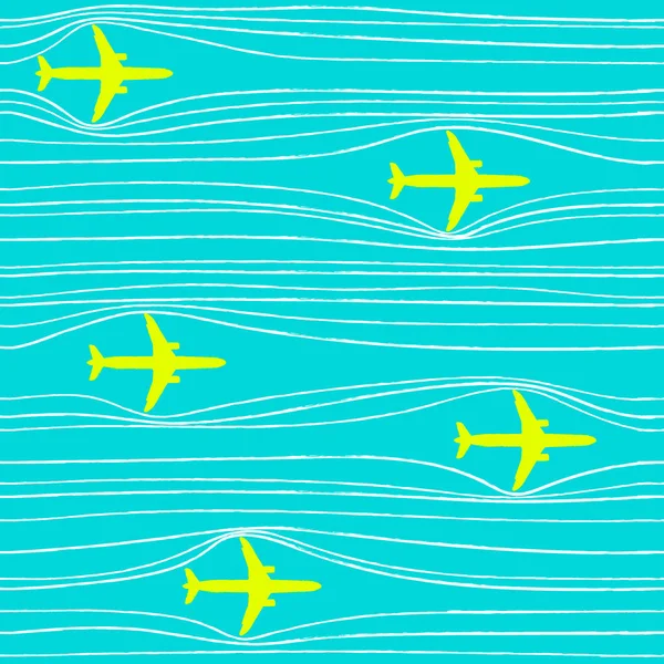 Візерунок Літаками Лініями Векторна Ілюстрація Дизайн Вашого Інтер Єру Шпалери — стоковий вектор