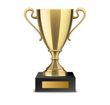 Altın Kupa Beyaz Arkaplanda İzole Edildi