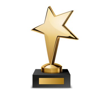 Altın Kupa Beyaz Arkaplanda İzole Edildi