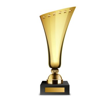 Altın Kupa Beyaz Arkaplanda İzole Edildi