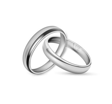 Platin Nikah Halkaları Beyaz Arkaplanda İzole Edildi