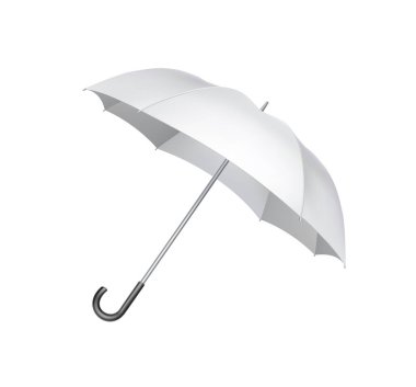 beyaz arkaplanda izole edilmiş beyaz şemsiye