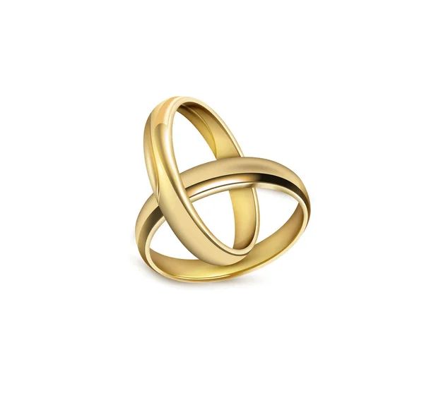Anéis Casamento Ouro Isolado Fundo Branco — Fotografia de Stock