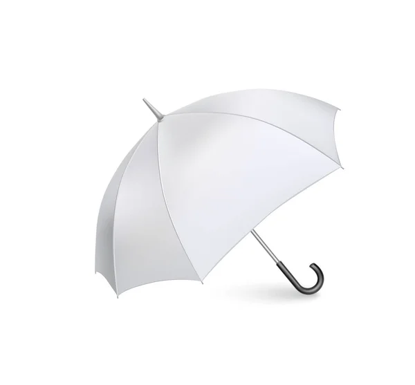 Guarda Chuva Branco Isolado Fundo Branco — Fotografia de Stock