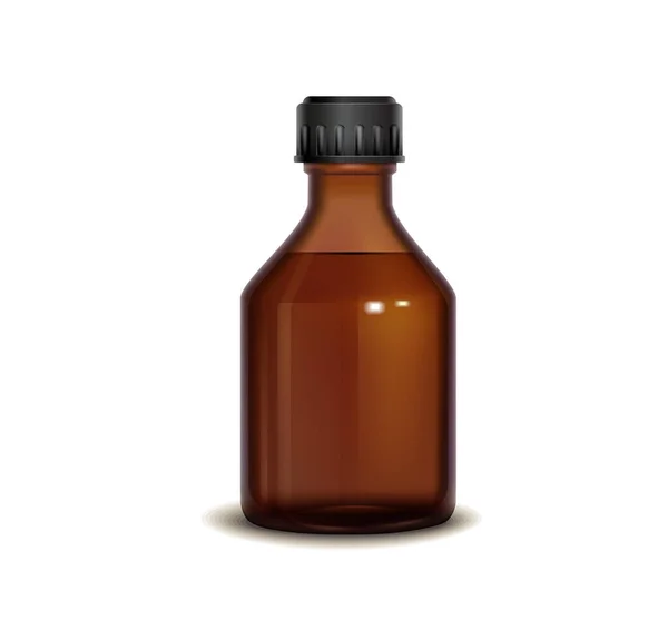 Amber Bottle Isolated White Background — Stock Photo, Image
