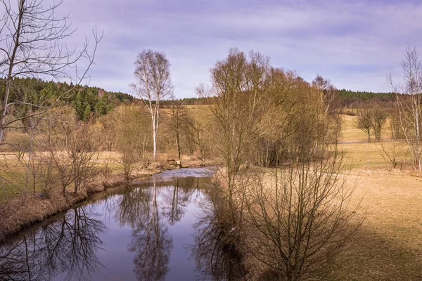 Landschap in de winter zonder sneeuw — Stockfoto