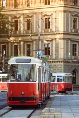 Viyana şehir merkezinde elektrik genel tramvay
