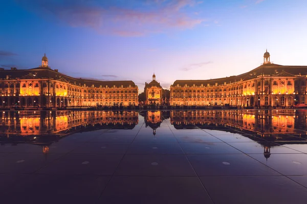 Reflejo Place Bourse Burdeos Francia Patrimonio Mundial Unesco — Foto de Stock