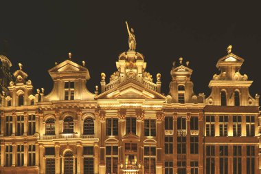 Seçici odak bina, Grande Place, Grote Markt, Brussels, Belçika