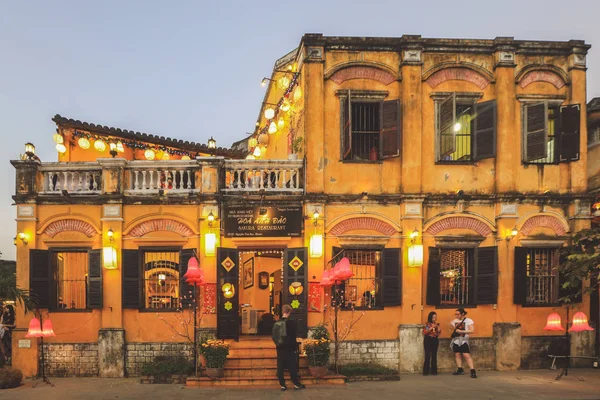 Hoi Vietnam Februar 2018 Restaurants Und Geschäfte Ufer Des Flusses — Stockfoto