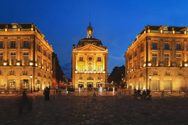 Focus Selettivo Sull Edilizia Place Bourse Bordeaux Francia Patrimonio Mondiale — Foto Stock