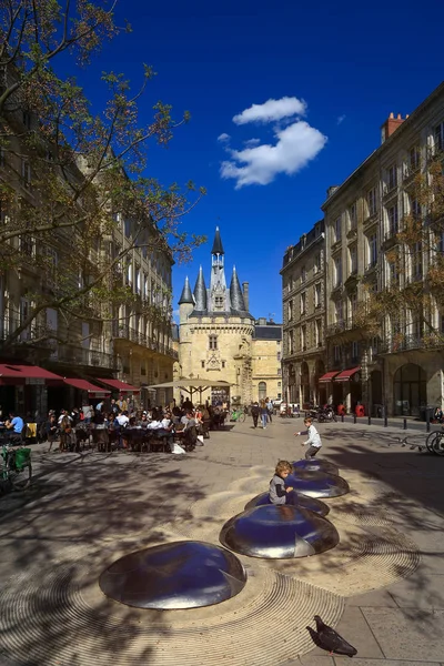 Bordeaux França Janeiro 2017 Vista Histórica Porte Cailhau Com Muita — Fotografia de Stock